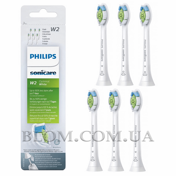 Зубні насадки для щітки Philips Sonicare W2 Optimal White HX6066 978 фото