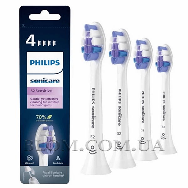 Насадки для зубної щітки Philips Sonicare S2 Sensitive HX6054/10 4 шт 979 фото