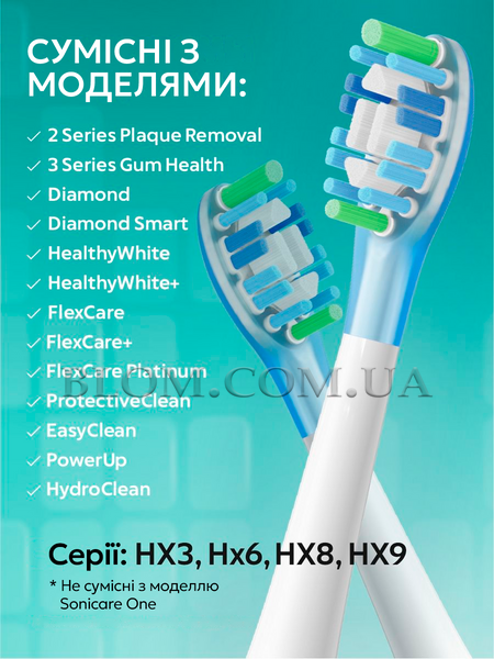 Комплект из 4 сменных насадок для зубной щетки Philips Sonicare White 1018 фото