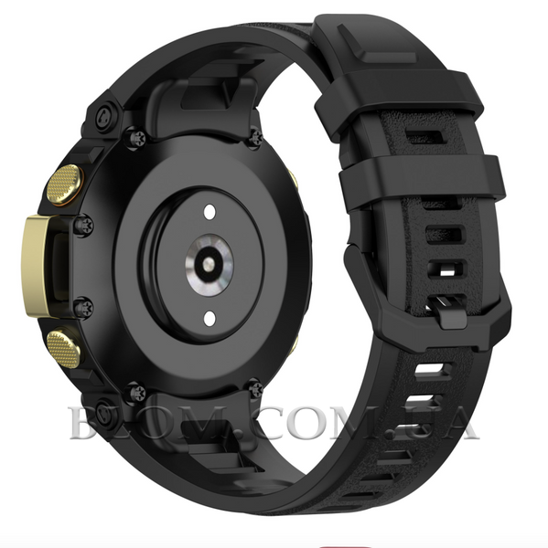 Ремінець силіконовий вологостійкий для годинника Xiaomi Amazfit T-Rex 2 з викрутками, Чорний