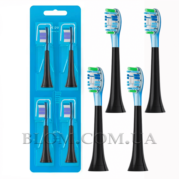 Комплект із 4 змінних насадок для зубної щітки Philips Sonicare Black 1024 фото