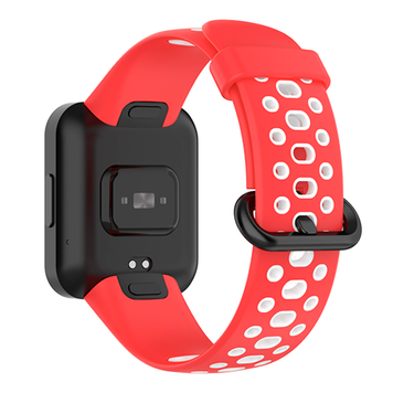 Ремешок силиконовый перфорированный для часов Mi Watch 2 Lite / Redmi Watch 2, Красный-Белый