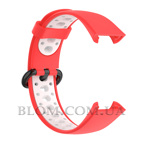 Ремешок силиконовый перфорированный для часов Mi Watch 2 Lite / Redmi Watch 2, Красный-Белый