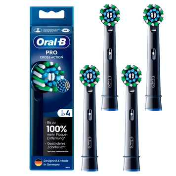 Насадки для щітки Oral-B Cross Action Pro Black (4шт) чорного кольору 787 фото