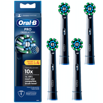 Насадки для щітки Oral-B Cross Action Pro Black (4шт) чорного кольору 787 фото