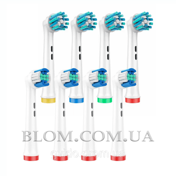 Комплект із 8 змінних насадок EB50-X Cross Action і EB20-X Precision Clean до зубної щітки Oral-B Braun 998 фото