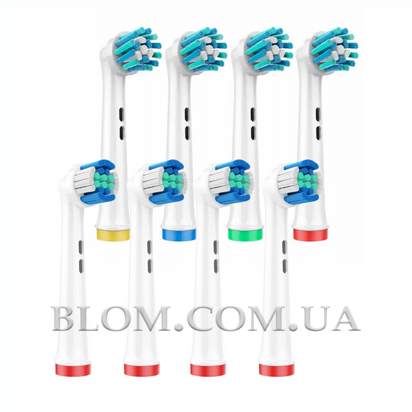 Комплект із 8 змінних насадок EB50-X Cross Action і EB20-X Precision Clean до зубної щітки Oral-B Braun 998 фото