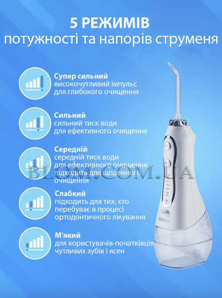Іригатор портативний для зубів та порожнини рота H2Ofloss HF-6 807 фото