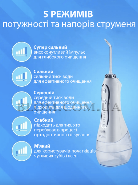 Іригатор портативний для зубів та порожнини рота H2Ofloss HF-6 807 фото