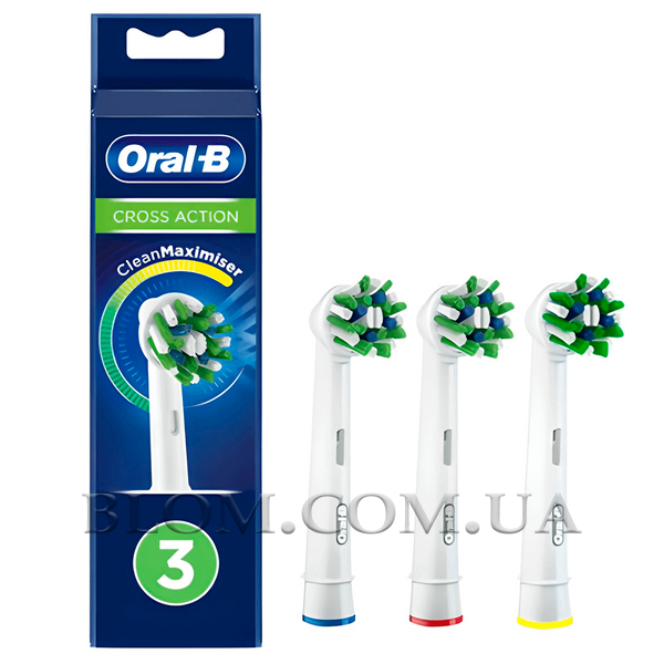 Oral-B Cross Action EB50RB (3 шт) змінні насадки на зубні щітки Braun 697 фото