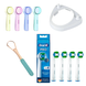 Набор насадки Oral-B Pro Precision Clean 4 шт, колпачки для насадок, подставка для щетки и скребок для языка