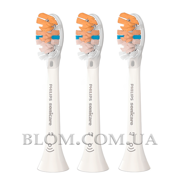Оригінальні насадки Philips A3 Premium All-in-One HX9093 (3 шт.) білі для зубної щітки Sonicare 1147 фото