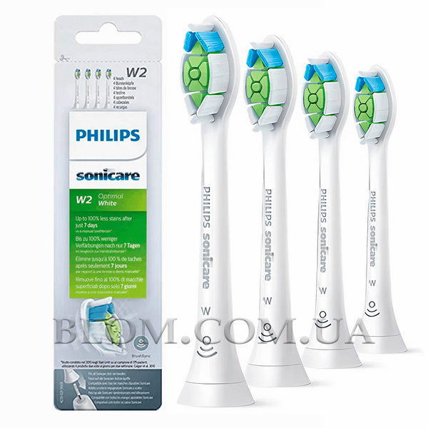 Насадки Philips Sonicare W2 Optimal White HX6064 для зубної щітки 736 фото