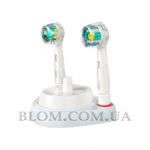 Набор насадки 3D White 4 шт для Oral-B, колпачки для насадок, подставка для щетки и скребок для языка