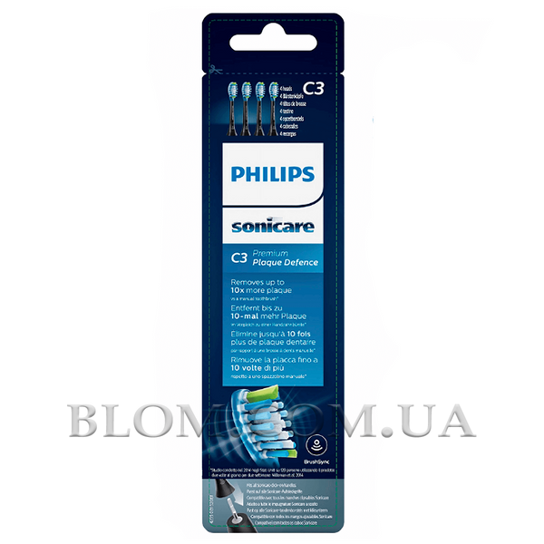 Насадки Philips Sonicare C3 Premium Plaque Defence чорні 4 штуки 738 фото