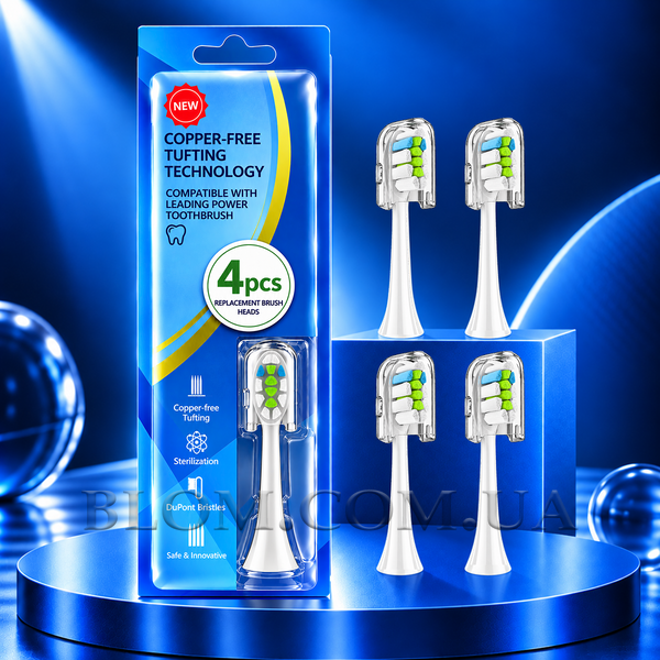 Змінні відбілюючі насадки HX664P W2 Optimal White білі 4 шт для Philips Sonicare 1227 фото