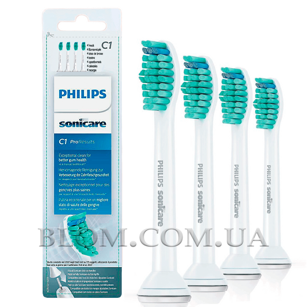 Насадки для зубної щітки Philips Sonicare C1 HX6014 ProResults 4 штуки 739 фото