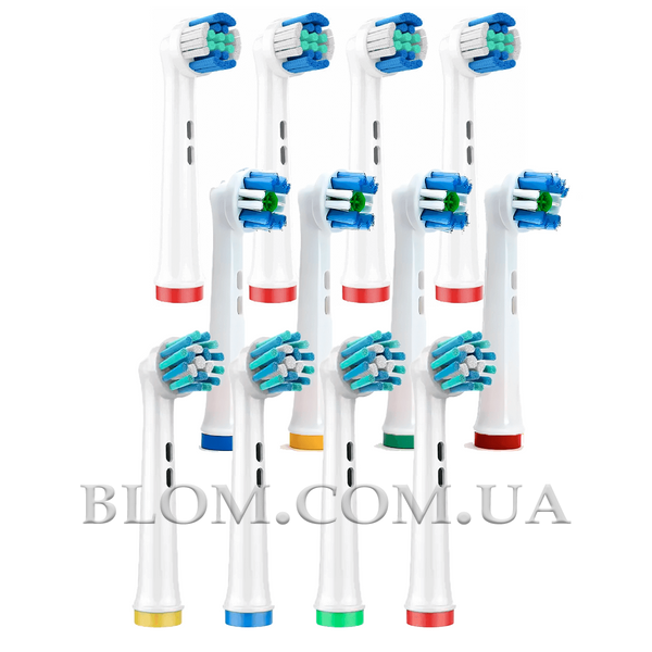 Набір із 12 змінних насадок EB50-X Cross Action, EB18-X 3D White і EB20-X Precision Clean для Oral-B 996 фото
