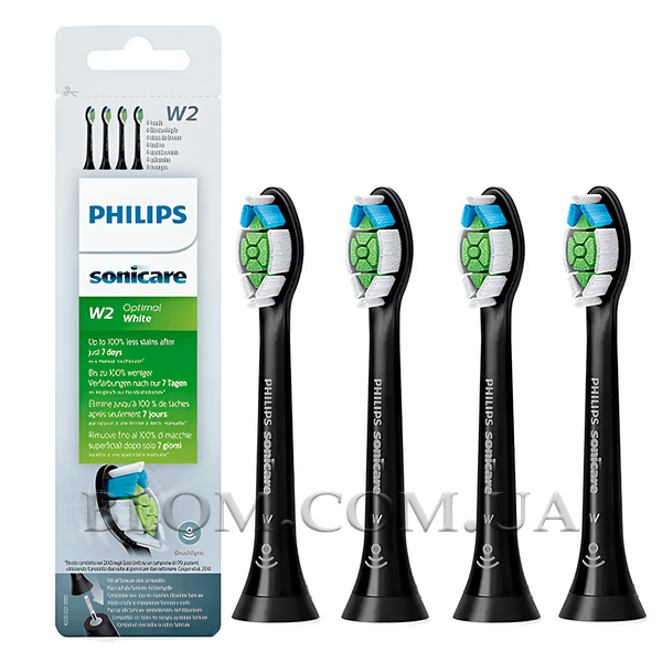 Philips Sonicare W2 Optimal White Black HX6064 насадки на чорну щітку 783 фото