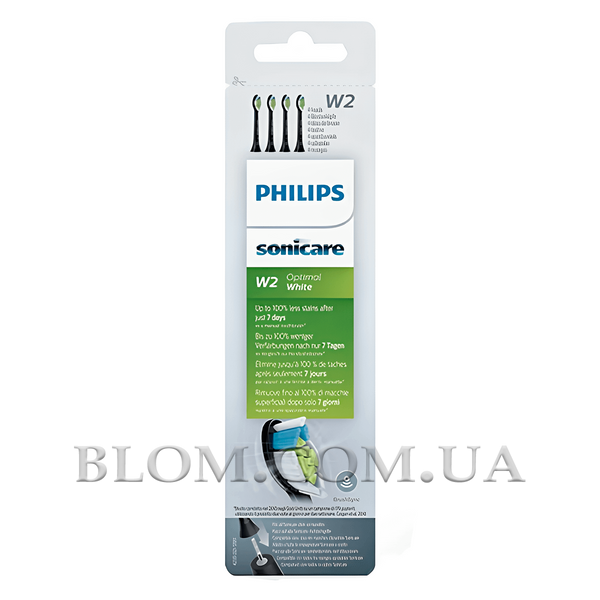 Philips Sonicare W2 Optimal White Black HX6064 насадки на чорну щітку 783 фото