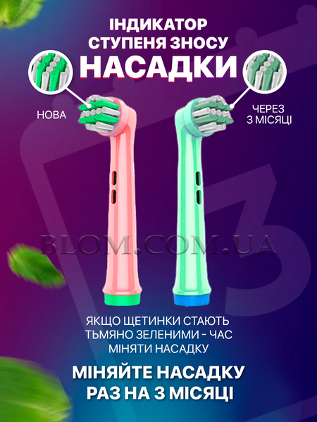 Набір насадки kids eb10-x 4 шт для Oral-B, ковпачки для насадок, підставка для щітки та скребок для язика